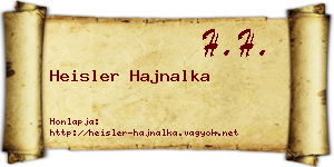 Heisler Hajnalka névjegykártya